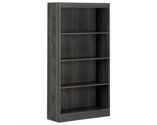 FaFurn - Modern 4-Shelf Bookcase in Gray/Black, Wood