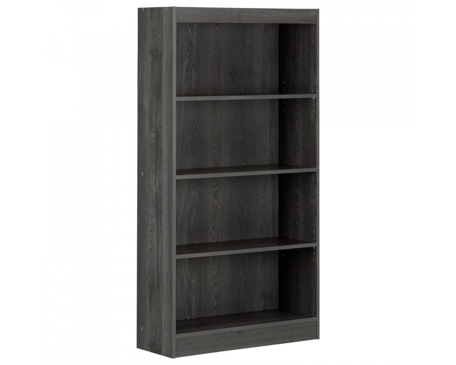 FaFurn - Modern 4-Shelf Bookcase in Gray/Black, Wood