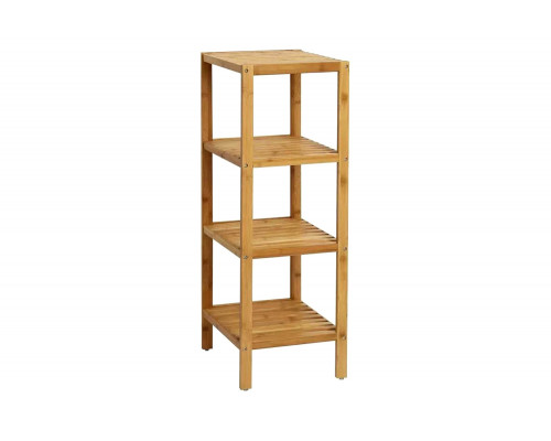 FaFurn - Solid Wood 4-Tier Bathroom Storage Shelving Unit