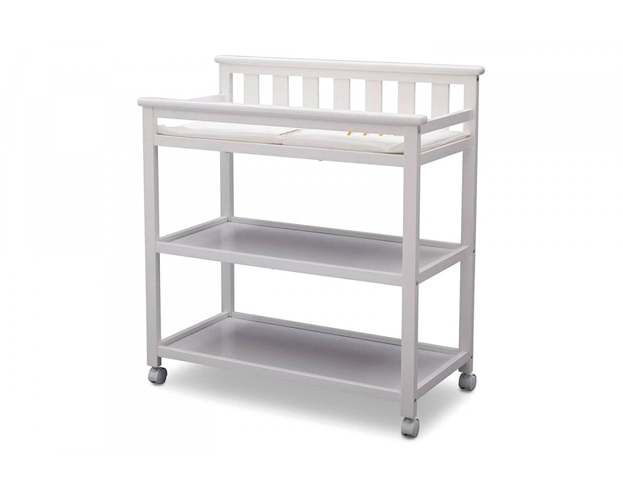 FaFurn - Modern White Baby'S First 2 Shelf Changing Table with Wheels