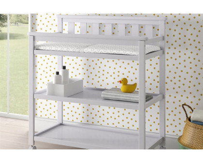 FaFurn - Modern White Baby'S First 2 Shelf Changing Table with Wheels