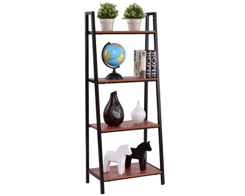 FaFurn - 4-Shelf Bookcase in Walnut, Wood