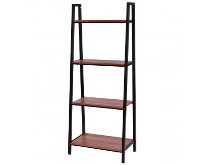 FaFurn - 4-Shelf Bookcase in Walnut, Wood