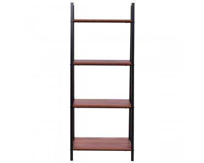 FaFurn - 4-Shelf Bookcase in Walnut, Wood