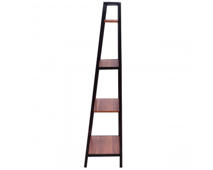 FaFurn - 4-Shelf Bookcase in Walnut, Wood