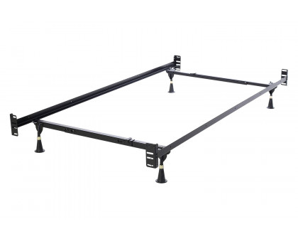 FaFurn - Adjustable Metal Bed Frame with Headboard Footboard Brackets