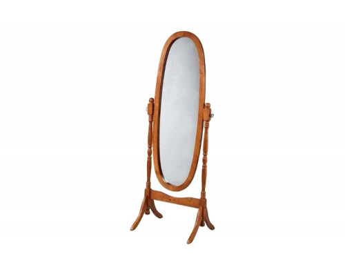 FaFurn Oval Cheval Floor Mirror Full Length Solid Wood - Oak