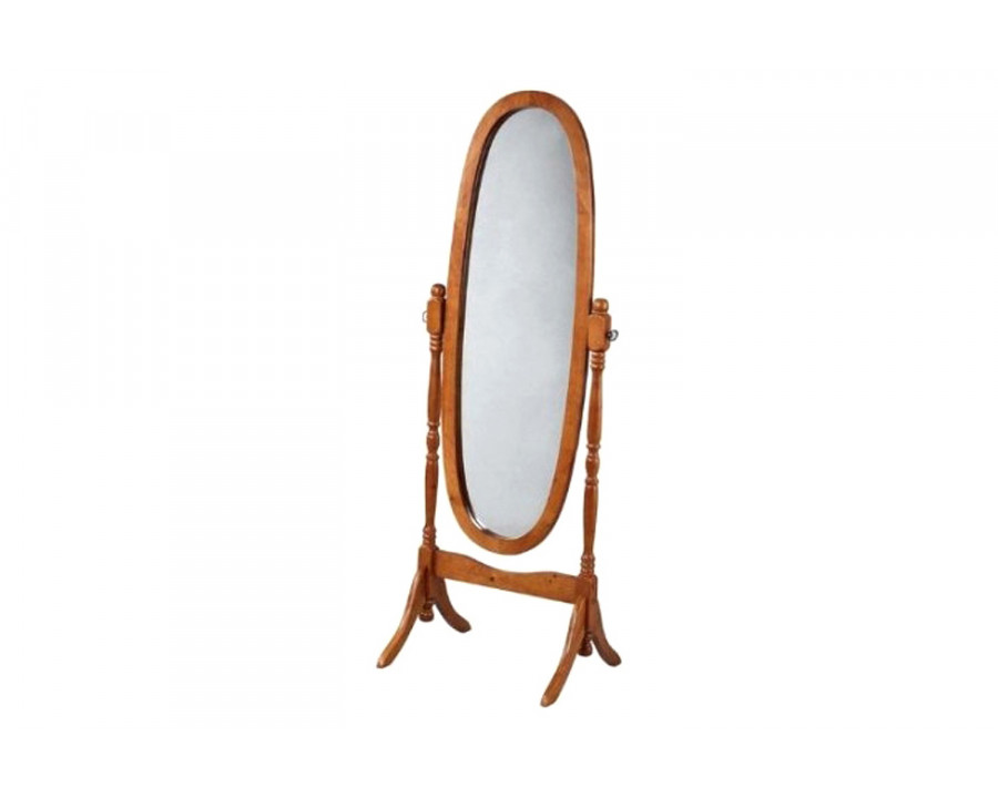 FaFurn Oval Cheval Floor Mirror Full Length Solid Wood - Oak