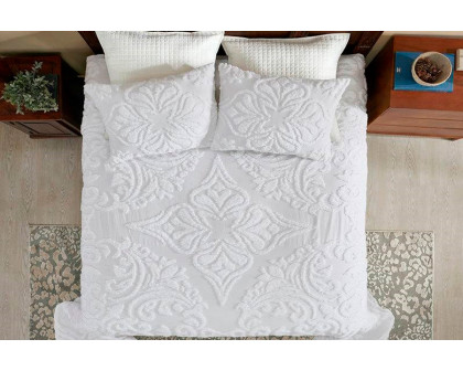 FaFurn Full Size 3-Piece Coverlet Bedspread Set - White, Cotton