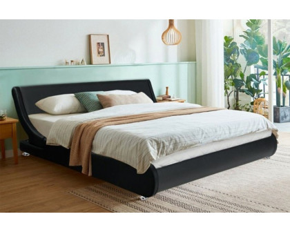 FaFurn - Modern Faux Leather Upholstered Platform Bed Frame