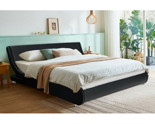 FaFurn Modern Faux Leather Upholstered Platform Bed Frame - Full Size