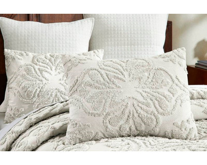 FaFurn Full Size 3-Piece Coverlet Bedspread Set - Ivory, Cotton