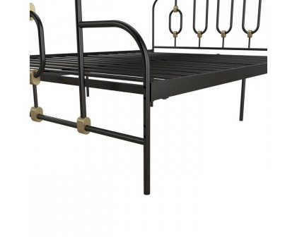 FaFurn Adjustable Full Size Platform Bed Frame - Black/Gold, Metal