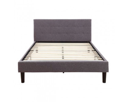 FaFurn Full Size Platform Bed Frame with Padded Headboard