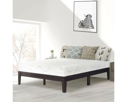 FaFurn Full Size Platform Bed Frame - Brown Slats, Wood