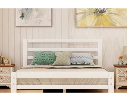 FaFurn Low Profile 2 Drawer Storage Platform Bed - White, Full Size