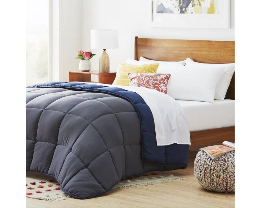 FaFurn Full Size Comforter Set - Gray/Navy