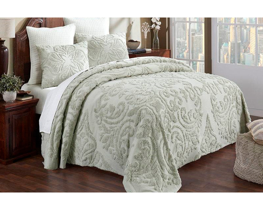 FaFurn Full Size 3-Piece Coverlet Bedspread Set - Sage, Cotton