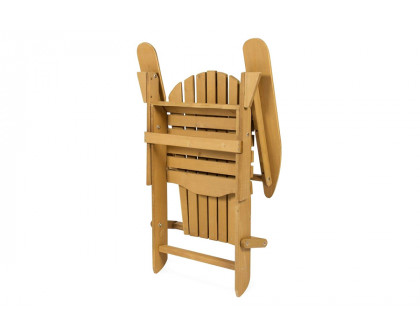 FaFurn - All Weather Adirondack Large Foldable Chair Natural Finish