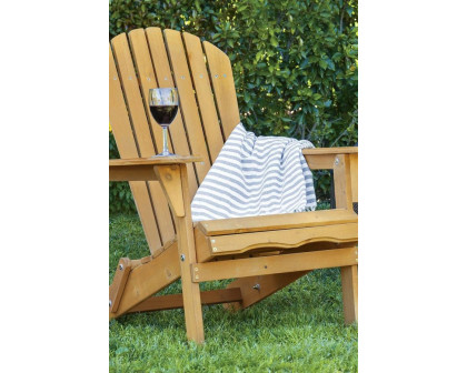 FaFurn - All Weather Adirondack Large Foldable Chair Natural Finish