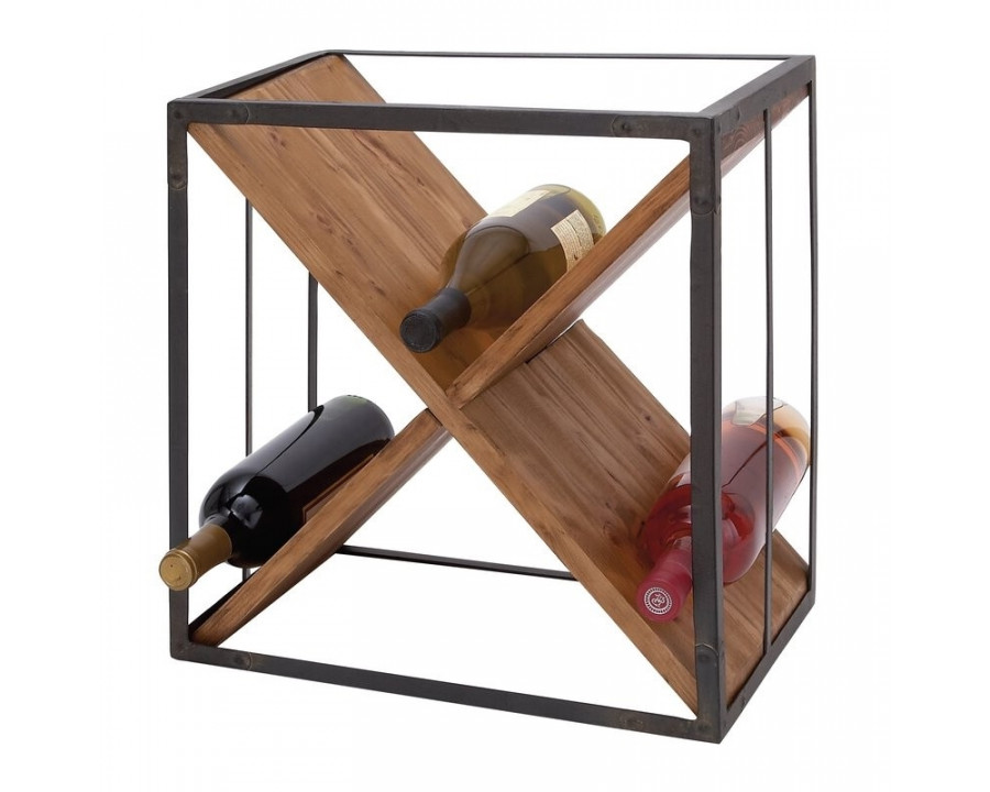 FaFurn - Farmhouse 16 Bottle Wine Rack in Rustic