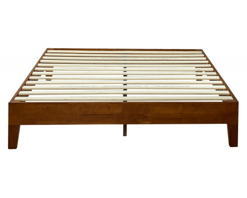 FaFurn Full Size Solid Wood Low Profile Platform Bed Frame - Cherry