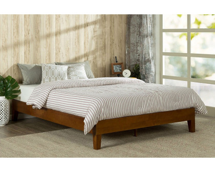 FaFurn Full Size Solid Wood Low Profile Platform Bed Frame - Cherry