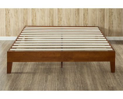 FaFurn Full Size Solid Wood Low Profile Platform Bed Frame - Cherry