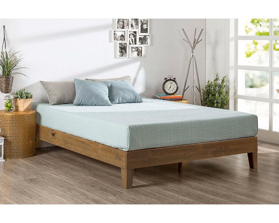 FaFurn Full Size Solid Wood Low Profile Platform Bed Frame - Pine