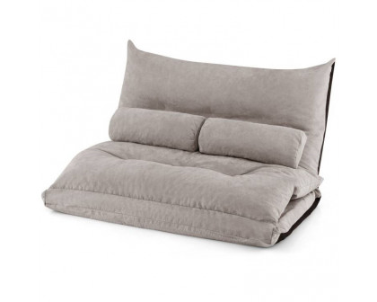 FaFurn Modern Adjustable Lounger Chair with 2 Pillows - Gray, Foam/Polyester