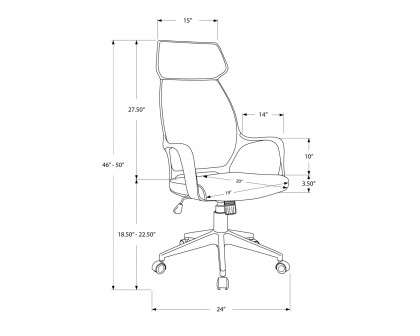 FaFurn - Ergonomic Adjustable Office Chair in Gray/Black