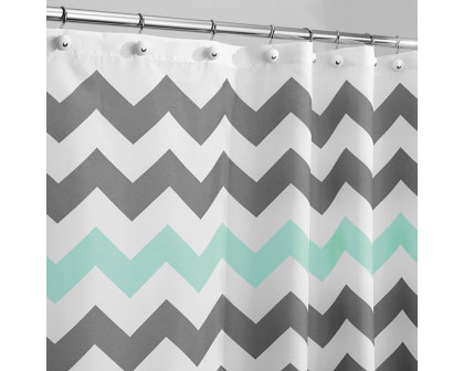 FaFurn - Shower Curtain in Gray/Aqua Blue/White, Polyester