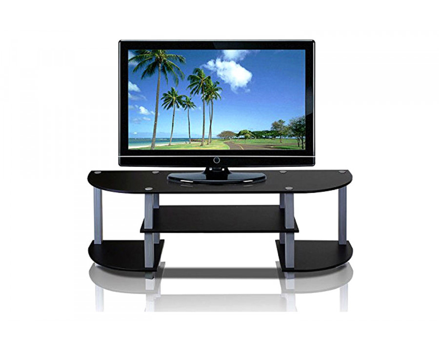 FaFurn TV Stand Entertainment Center Fits Up To 42-Inch TV - Gray/Black