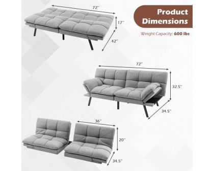 FaFurn - Modern Sofa-Bed in Gray, Linen