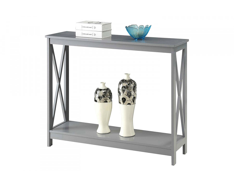 FaFurn Wood Console Sofa Table with Bottom Storage Shelf - Gray