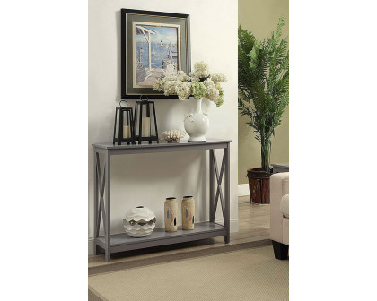 FaFurn Wood Console Sofa Table with Bottom Storage Shelf - Gray