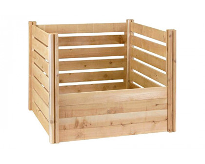 FaFurn - Outdoor 174-Gallon Wooden Compost Bin Made From Eco-Friendly Cedar Wood