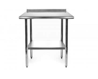 FaFurn - Heavy Duty 30 X 24 Inch Stainless Steel Restaurant Kitchen Prep Work Table with Backsplash