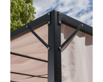 FaFurn - Gazebo with Sun Shade in Beige, Steel