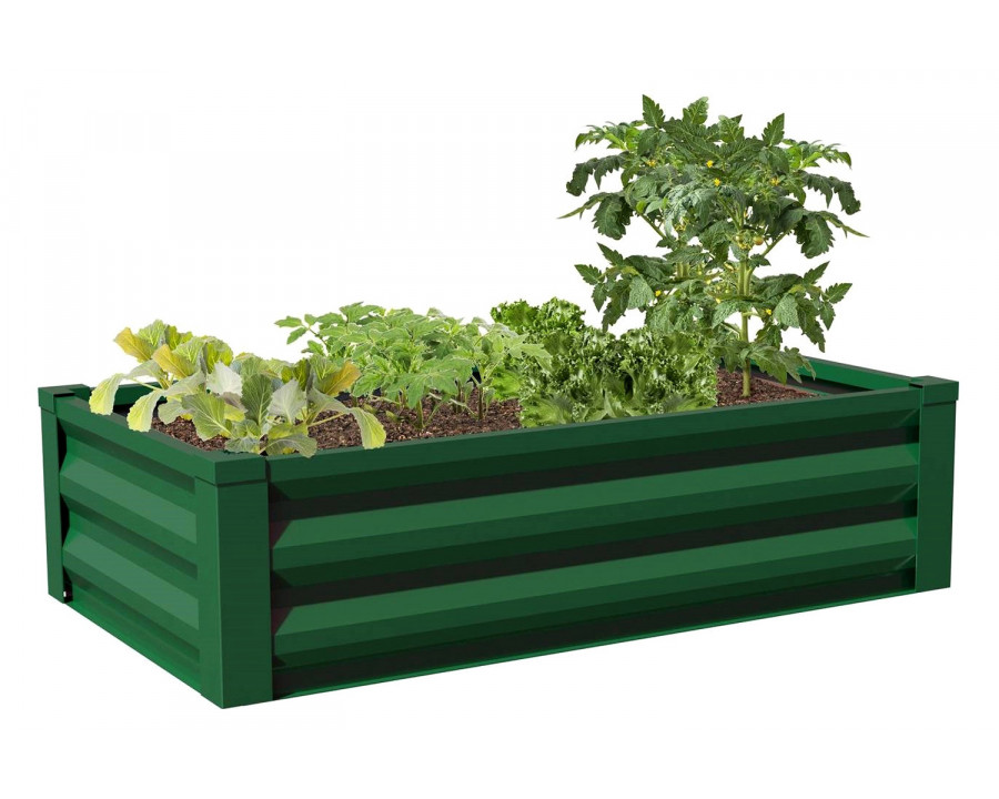 FaFurn Powder Coated Metal Raised Garden Bed Planter - Green