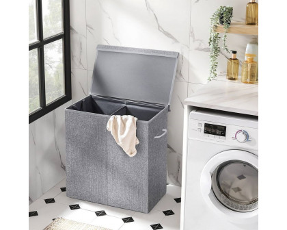 FaFurn - Laundry Hamper Basket with Removeable Cotton Bag in Gray