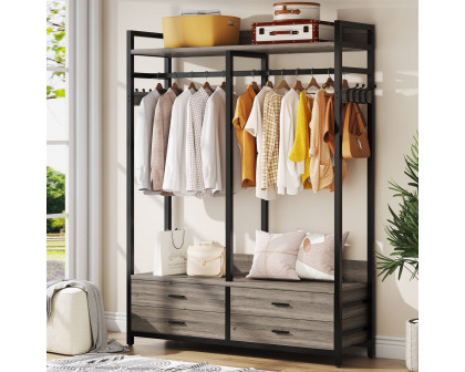 FaFurn - Garment Rack Clothes with 4 Storage Drawers