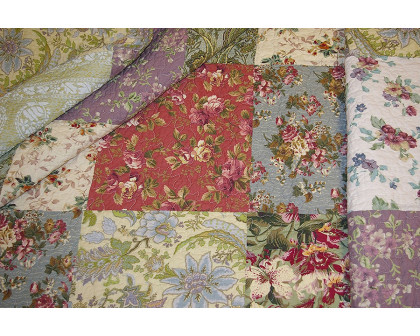 FaFurn - 100% Cotton Floral Patchwork Quilt Throw Blanket