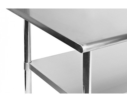 FaFurn - Stainless Steel 48 X 24-Inch Kitchen Prep Table with Casters