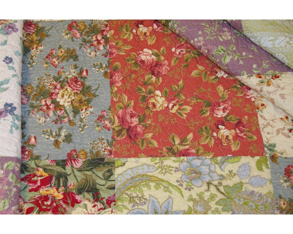 FaFurn 100% Cotton Floral Paisley Reversible Quilt Set - Full/Queen Size