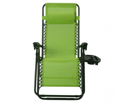 FaFurn - Set of 2 Folding Zero Gravity Recliner Chairs Set in Green