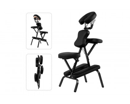 FaFurn - Black Portable Massage Tattoo Chair with Carrying Bag