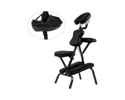 FaFurn - Black Portable Massage Tattoo Chair with Carrying Bag