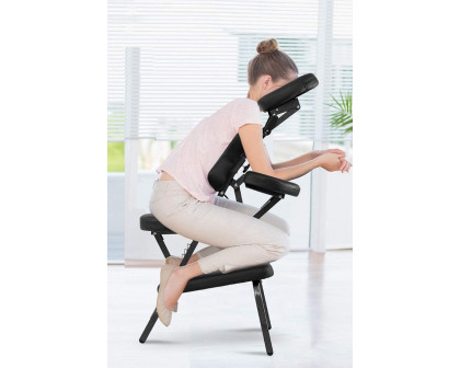 FaFurn - Black Portable Massage Tattoo Chair with Carrying Bag