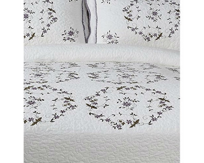 FaFurn - King Size Bedspread with Scalloped Edges in White, Cotton